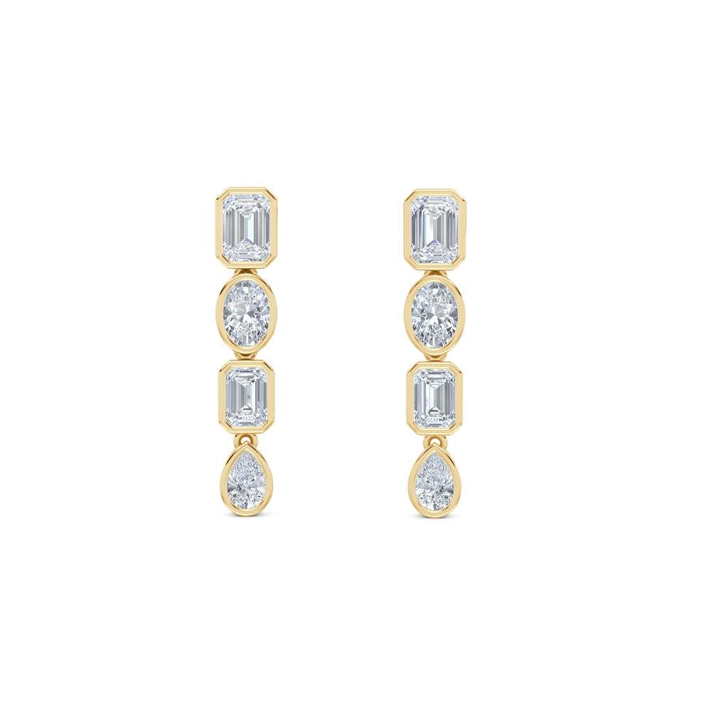 Skyline 1.10ct Emerald Cut Lab Diamond Drop Earrings in 14K Yellow Gold