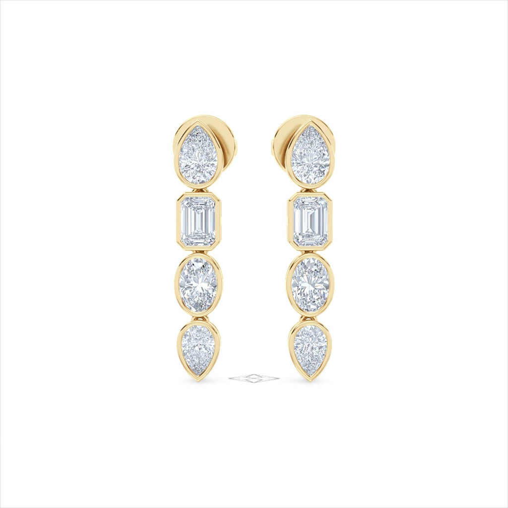 Skyline 1.47ct Pear Cut Lab Diamond Drop Earrings in 14K Yellow Gold