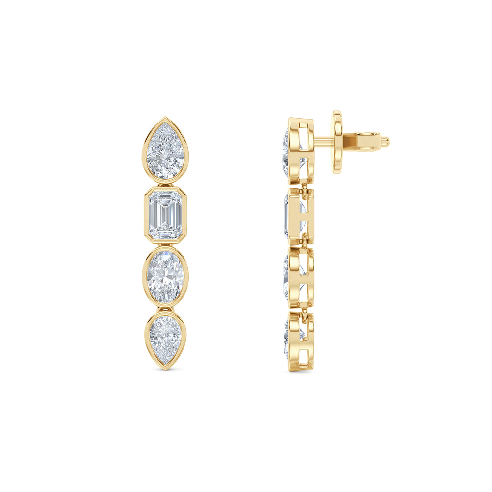 Skyline 1.47ct Pear Cut Lab Diamond Drop Earrings in 14K Yellow Gold