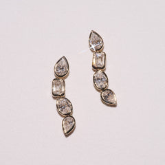Skyline 1.47ct Pear Cut Lab Diamond Drop Earrings in 14K Yellow Gold