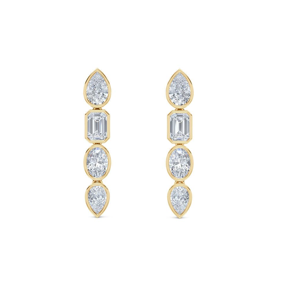 Skyline 1.47ct Pear Cut Lab Diamond Drop Earrings in 14K Yellow Gold