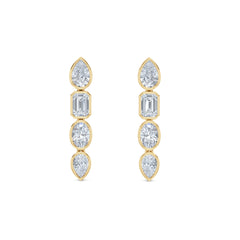 Skyline 1.47ct Pear Cut Lab Diamond Drop Earrings in 14K Yellow Gold