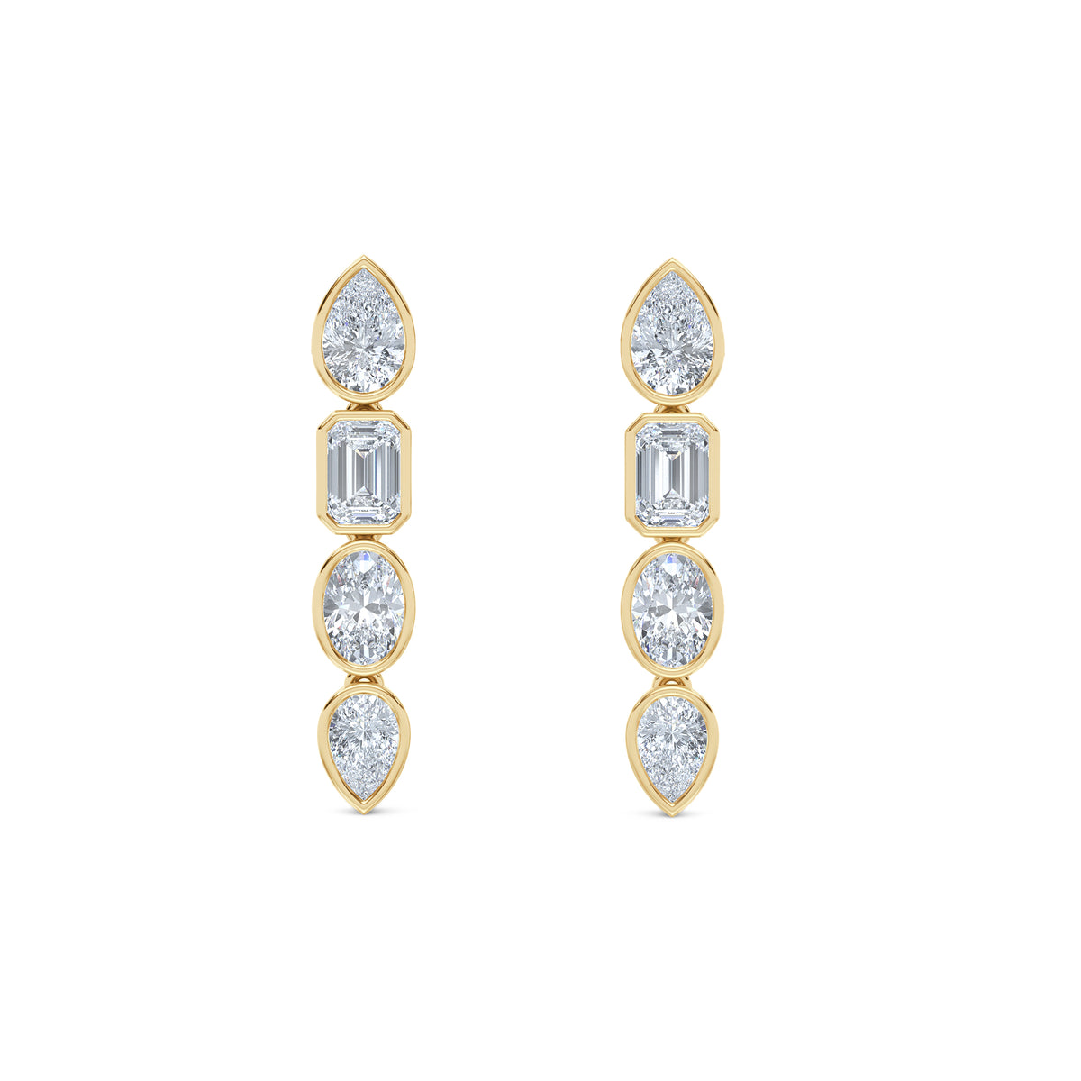 Skyline 1.47ct Pear Cut Lab Diamond Drop Earrings in 14K Yellow Gold