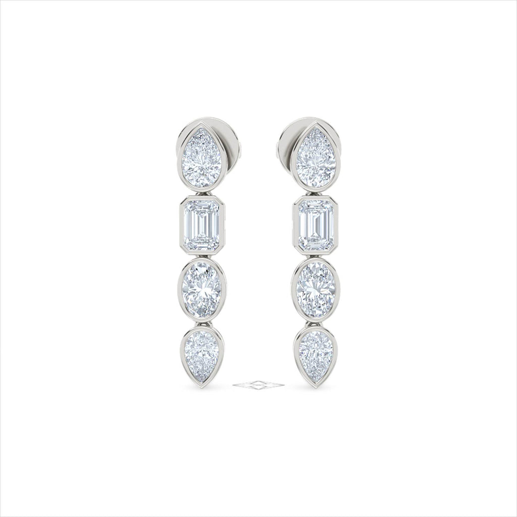 Skyline 1.47ct Pear Cut Lab Diamond Drop Earrings in 14K White Gold