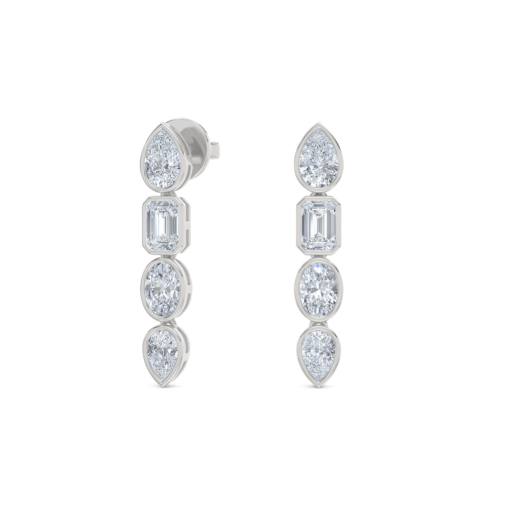 Skyline 1.47ct Pear Cut Lab Diamond Drop Earrings in 14K White Gold
