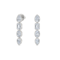 Skyline 1.47ct Pear Cut Lab Diamond Drop Earrings in 14K White Gold