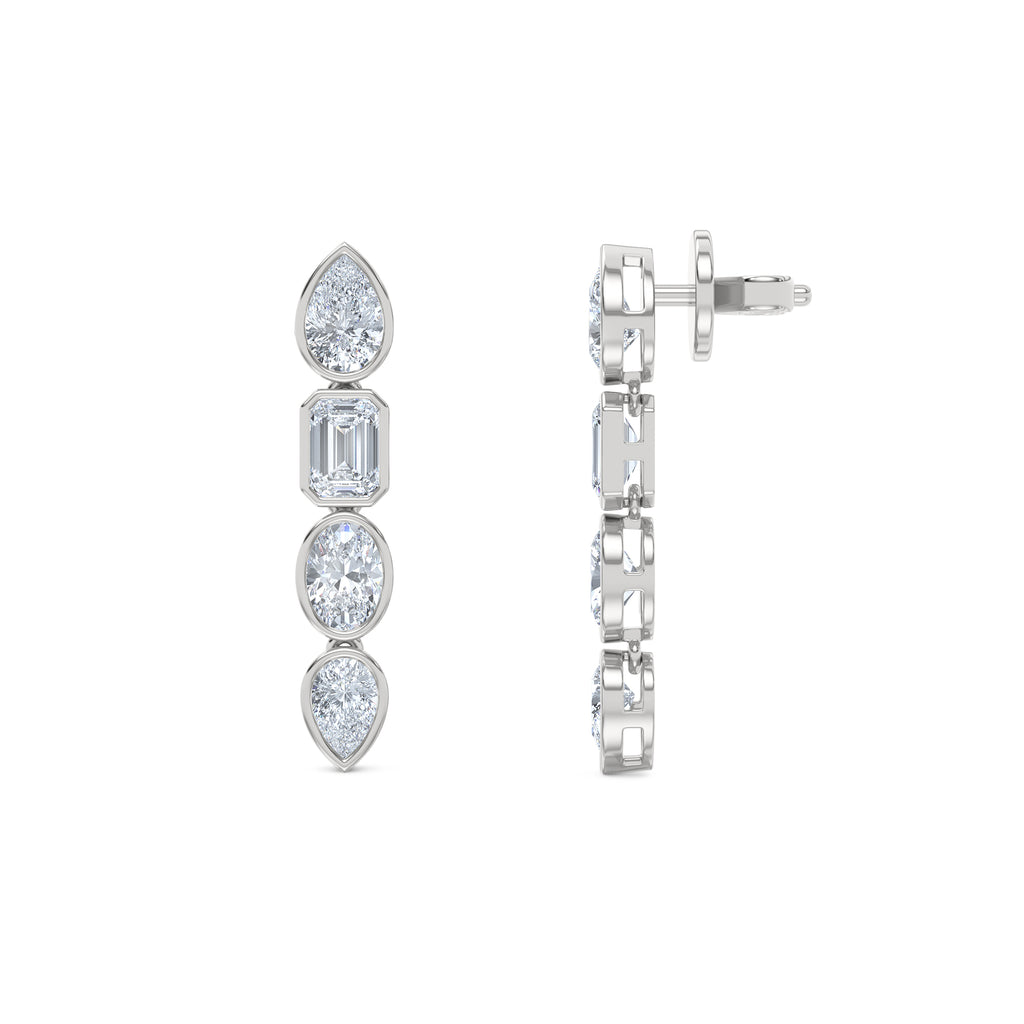 Skyline 1.47ct Pear Cut Lab Diamond Drop Earrings in 14K White Gold