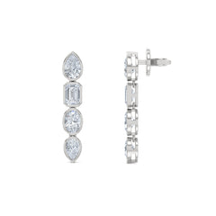 Skyline 1.47ct Pear Cut Lab Diamond Drop Earrings in 14K White Gold