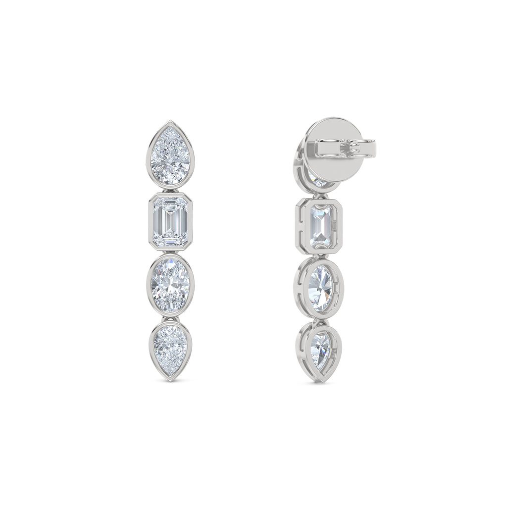 Skyline 1.47ct Pear Cut Lab Diamond Drop Earrings in 14K White Gold