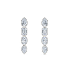 Skyline 1.47ct Pear Cut Lab Diamond Drop Earrings in 14K White Gold