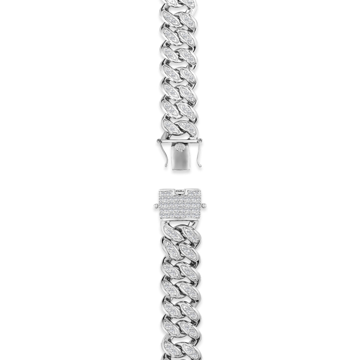 3.50ct Mens Lab Diamond Cuban Link Bracelet in 925 Sterling Silver