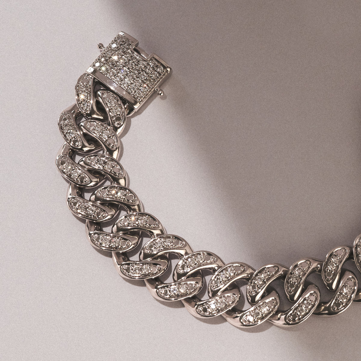 3.50ct Mens Lab Diamond Cuban Link Bracelet in 925 Sterling Silver