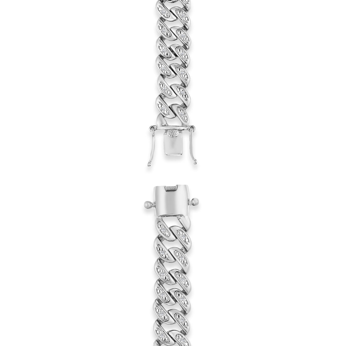8.25 Inch Havana Cuban Lab Men Diamond Bracelet 0.50ct Cuban Lab Diamond Set in 925 Silver