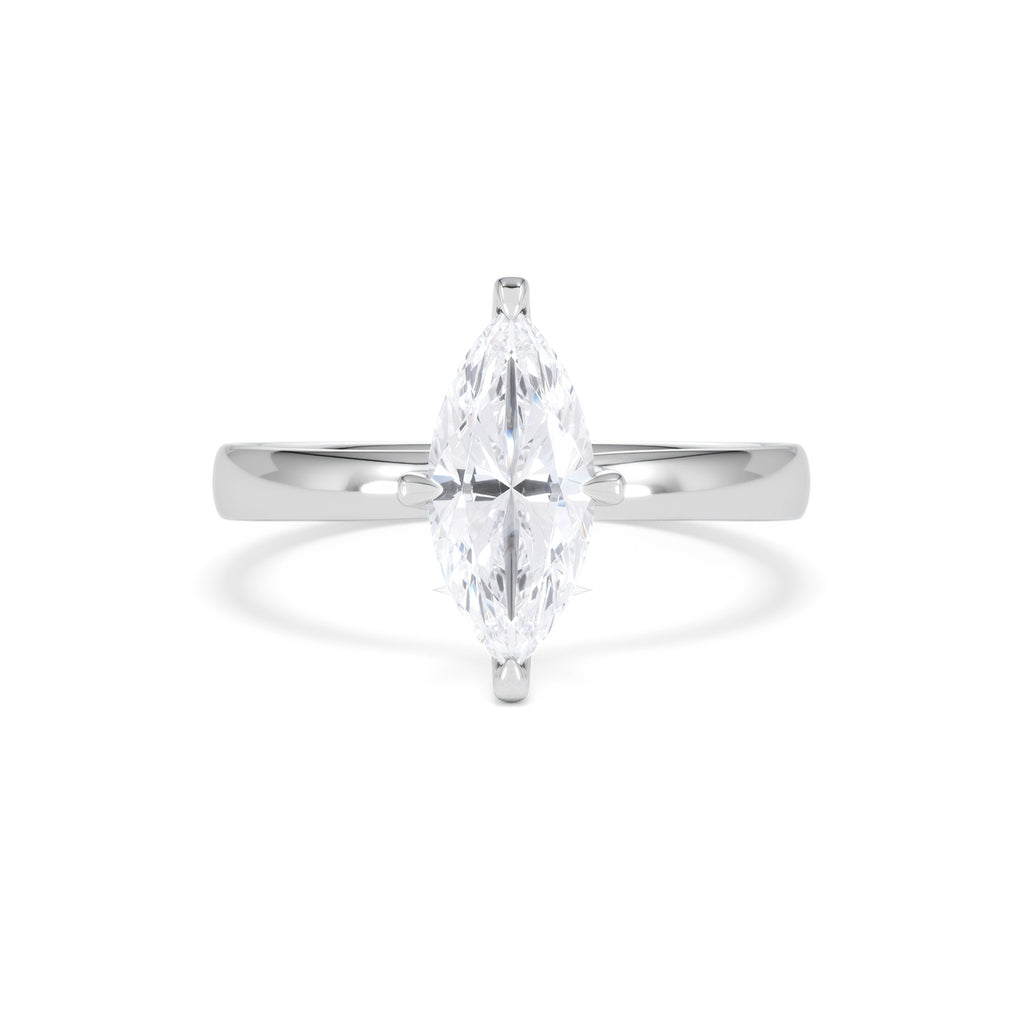 Origin Twist 1.00ct Marquise Cut Lab Diamond Solitaire Engagement Ring in 18K White Gold