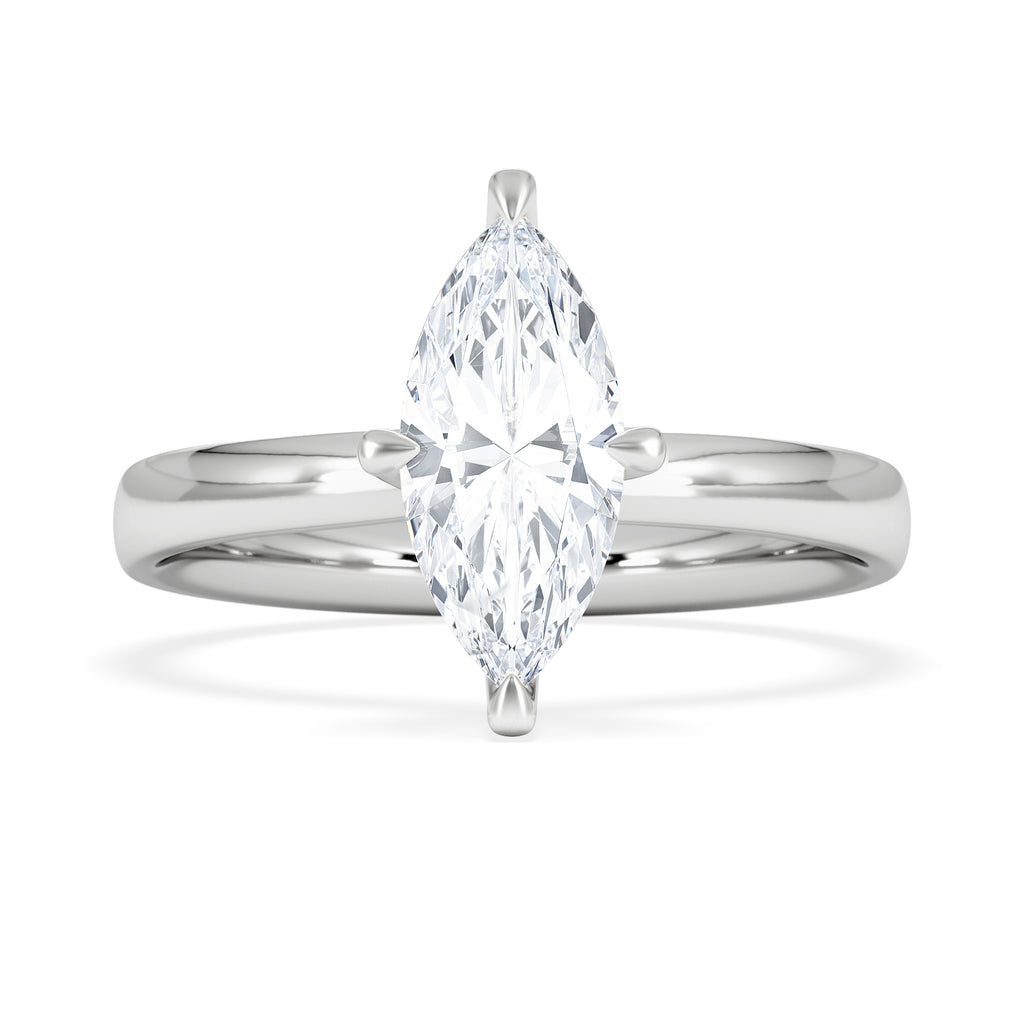 Origin Twist 1.00ct Marquise Cut Lab Diamond Solitaire Engagement Ring in 18K White Gold