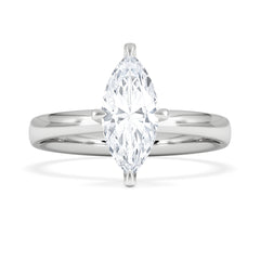 Origin Twist 1.00ct Marquise Cut Lab Diamond Solitaire Engagement Ring in 18K White Gold