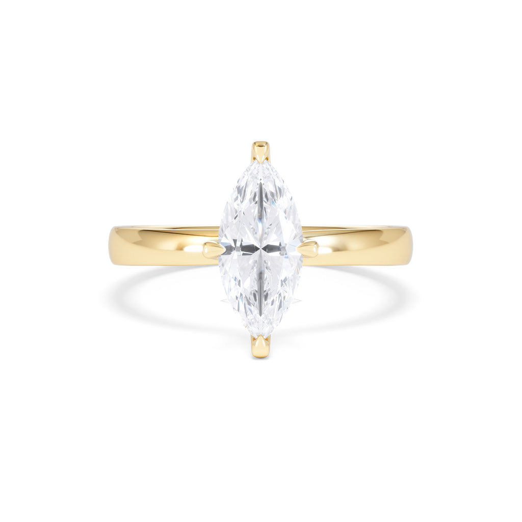 Origin Twist 1.00ct Marquise Cut Lab Diamond Solitaire Engagement Ring in 18K Yellow Gold