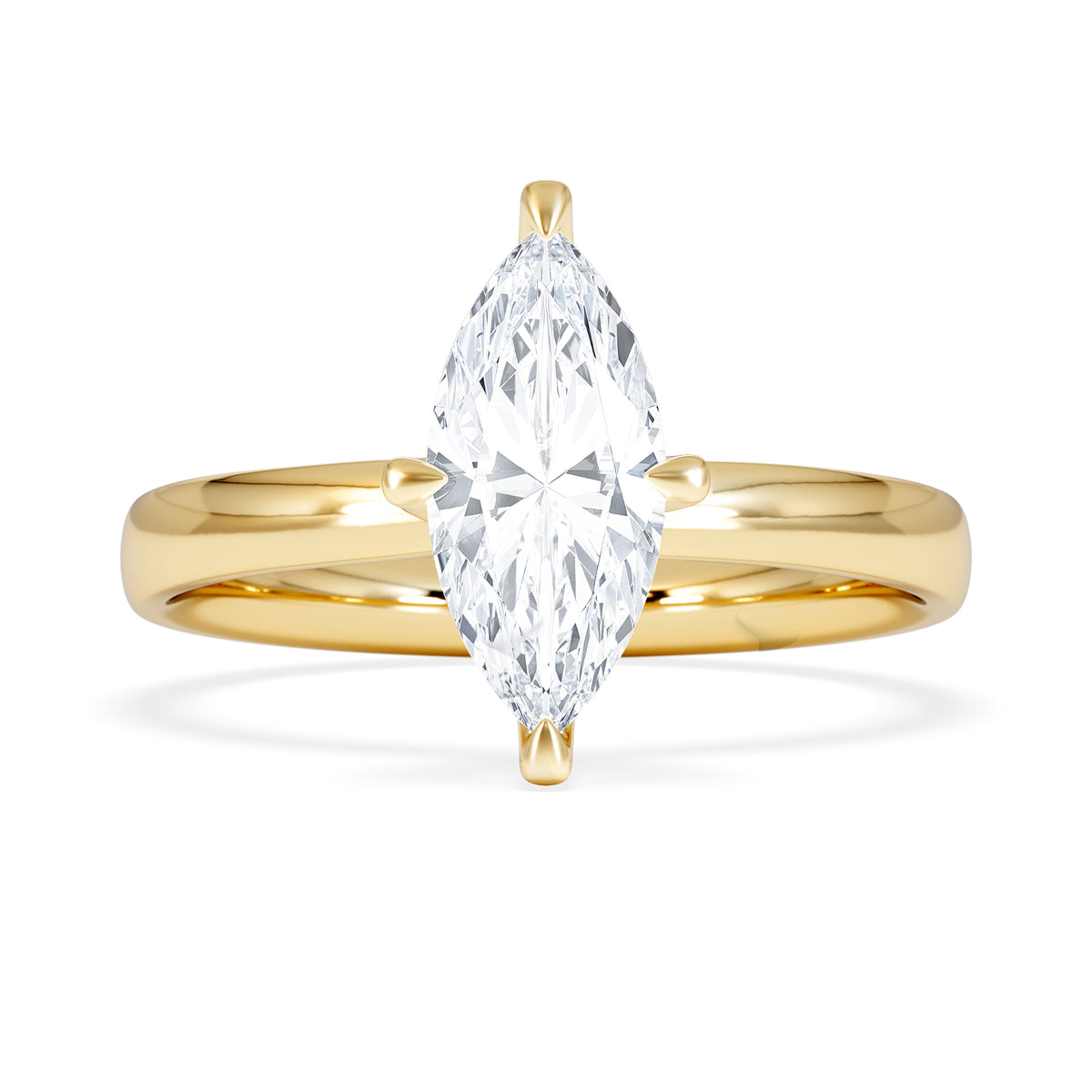 Origin Twist 1.00ct Marquise Cut Lab Diamond Solitaire Engagement Ring in 18K Yellow Gold
