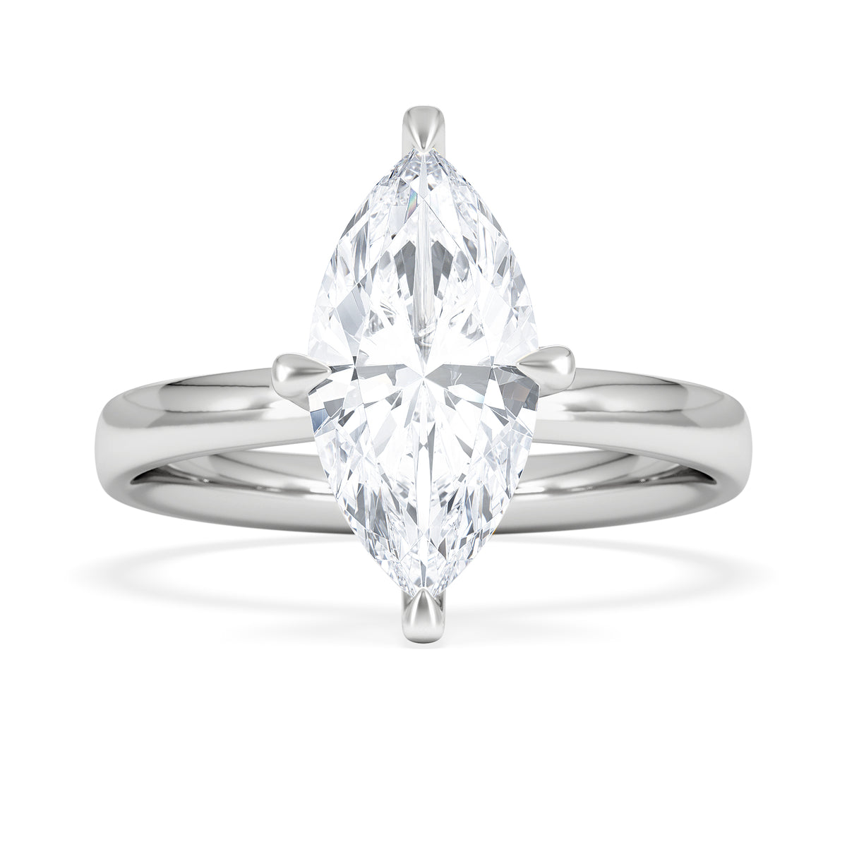 Origin Twist 2.00ct Marquise Cut Lab Diamond Solitaire Engagement Ring in Platinum