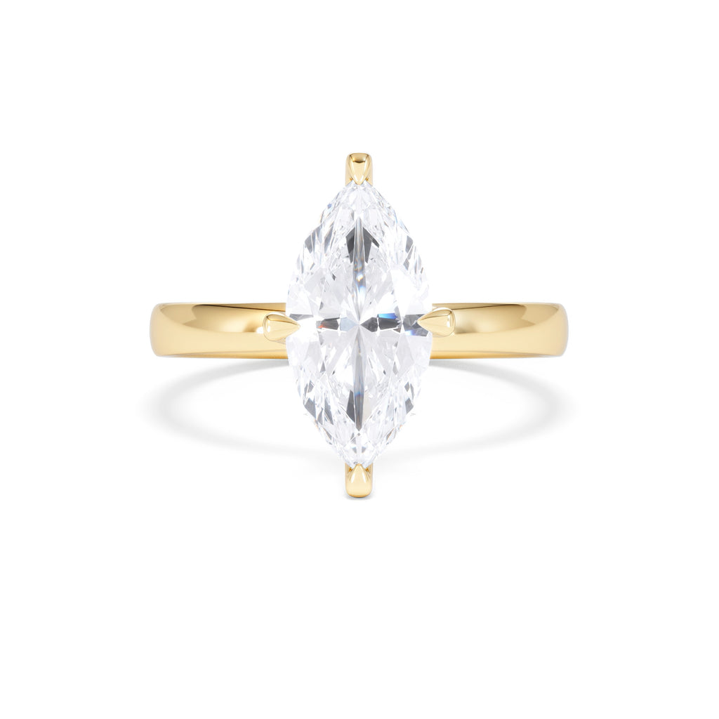 Origin Twist 2.00ct Marquise Cut Lab Diamond Solitaire Engagement Ring in 18K Yellow Gold
