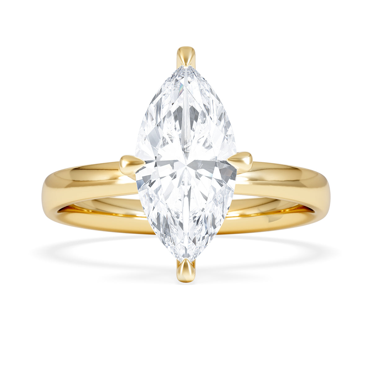 Origin Twist 2.00ct Marquise Cut Lab Diamond Solitaire Engagement Ring in 18K Yellow Gold