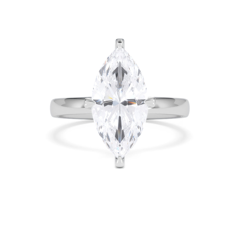 Origin Twist 3.00ct Marquise Cut Lab Diamond Solitaire Engagement Ring in 18K White Gold