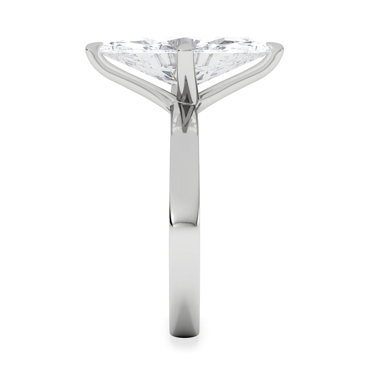 Origin Twist 3.00ct Marquise Cut Lab Diamond Solitaire Engagement Ring in 18K White Gold