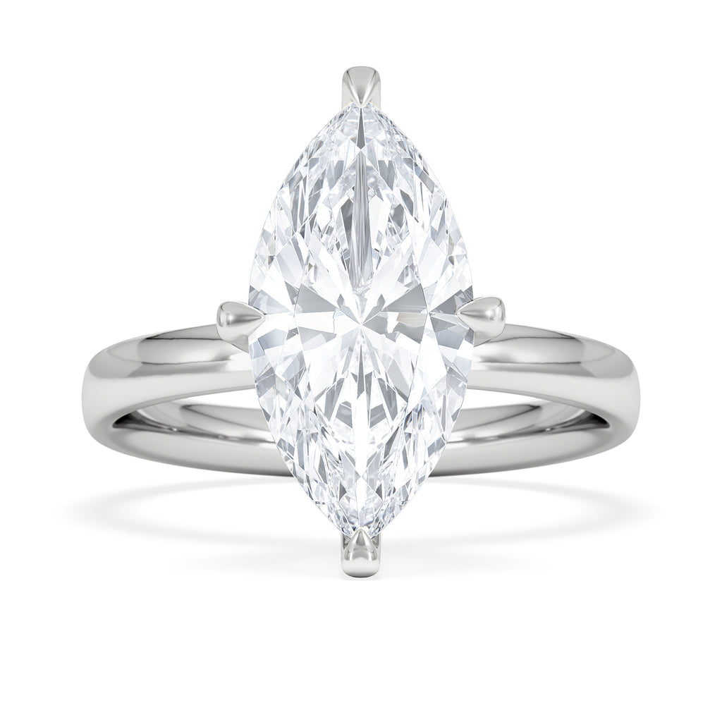 Origin Twist 3.00ct Marquise Cut Lab Diamond Solitaire Engagement Ring in 18K White Gold