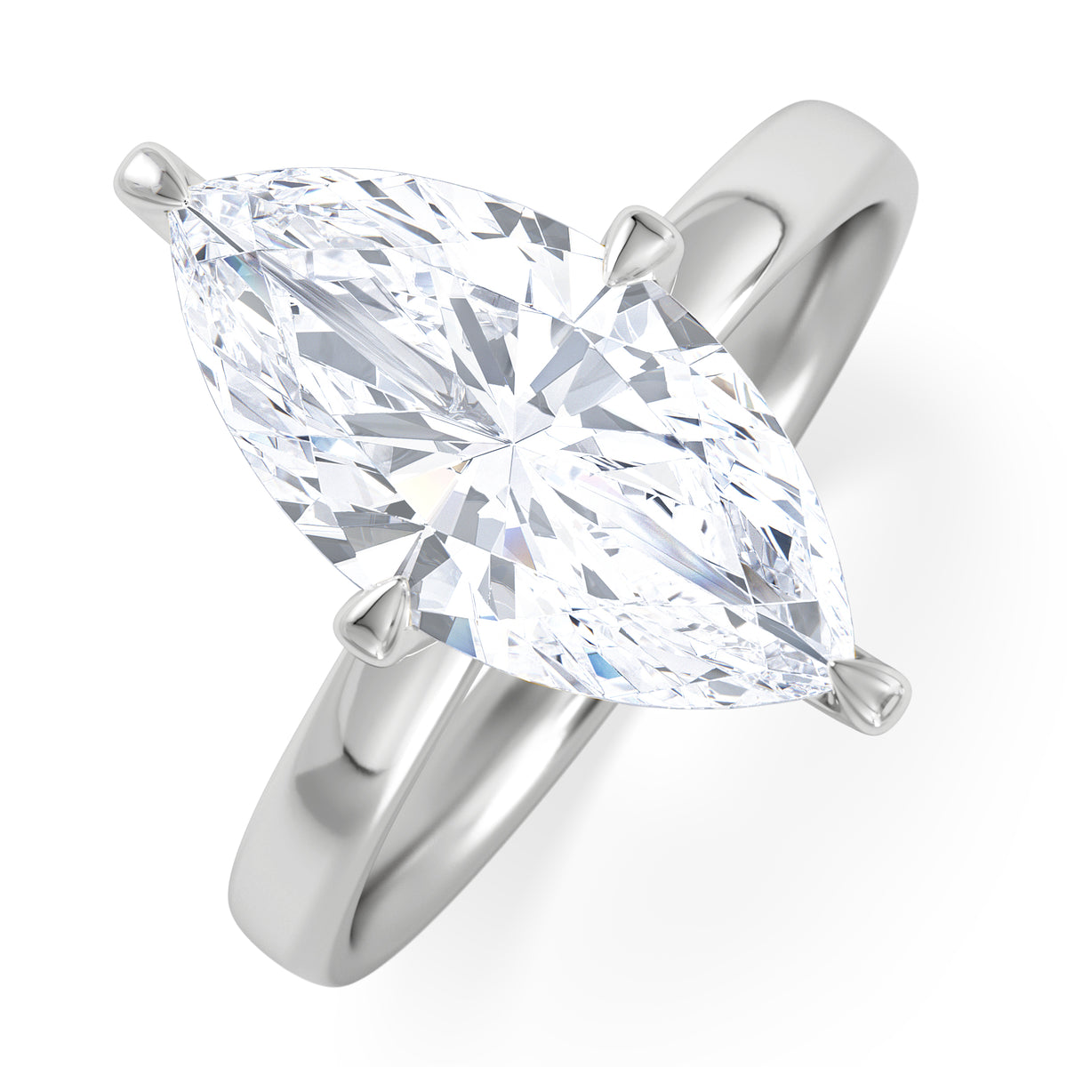Origin Twist 3.00ct Marquise Cut Lab Diamond Solitaire Engagement Ring in Platinum