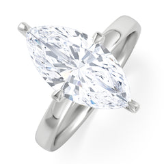 Origin Twist 3.00ct Marquise Cut Lab Diamond Solitaire Engagement Ring in 18K White Gold