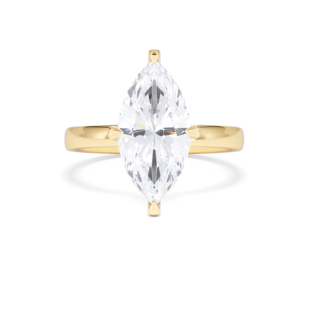 Origin Twist 3.00ct Marquise Cut Lab Diamond Solitaire Engagement Ring in 18K Yellow Gold