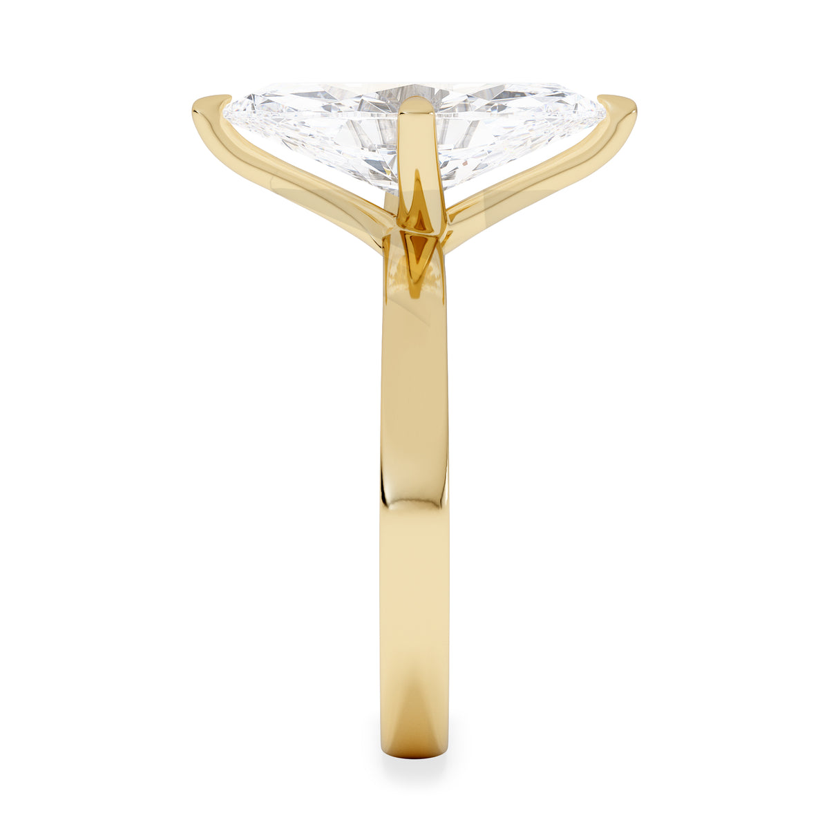 Origin Twist 3.00ct Marquise Cut Lab Diamond Solitaire Engagement Ring in 18K Yellow Gold