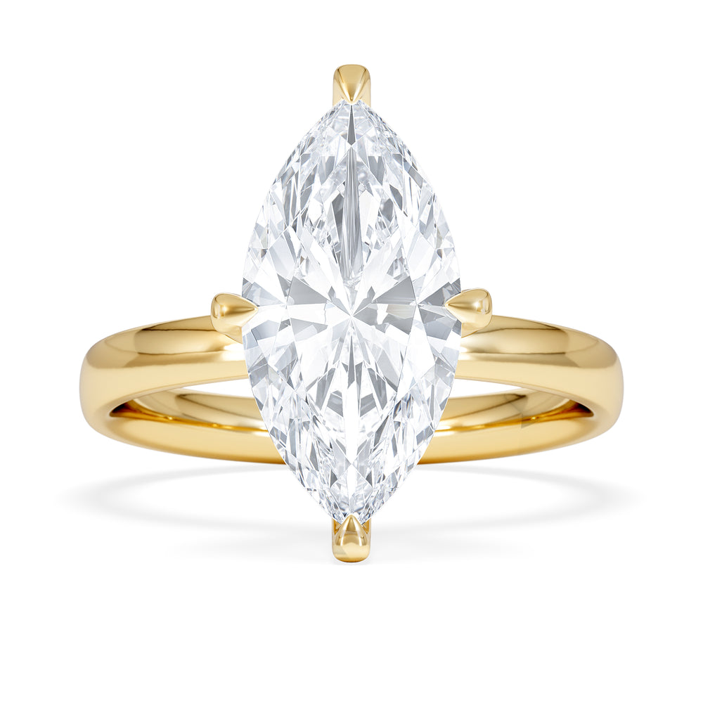 Origin Twist 3.00ct Marquise Cut Lab Diamond Solitaire Engagement Ring in 18K Yellow Gold