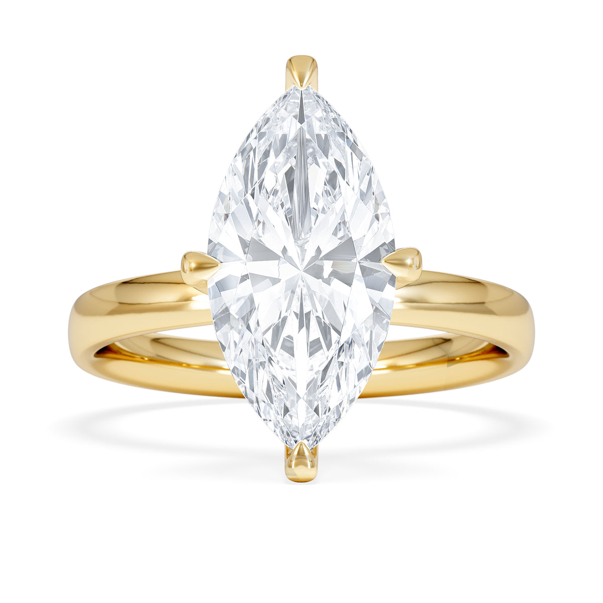 Origin Twist 3.00ct Marquise Cut Lab Diamond Solitaire Engagement Ring in 18K Yellow Gold