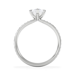 Origin Twist 1.00ct Marquise Cut Lab Diamond Solitaire Engagement Ring with Side Stones in Platinum