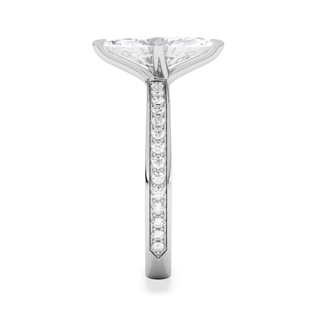 Origin Twist 1.00ct Marquise Cut Lab Diamond Solitaire Engagement Ring with Side Stones in Platinum