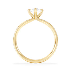 Origin Twist 1.00ct Marquise Cut Lab Diamond Solitaire Engagement Ring with Side Stones in 18K Yellow Gold