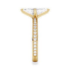 Origin Twist 1.00ct Marquise Cut Lab Diamond Solitaire Engagement Ring with Side Stones in 18K Yellow Gold