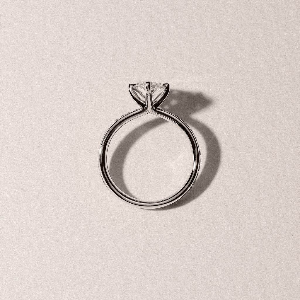 Origin Twist 2.00ct Marquise Cut Lab Diamond Solitaire Engagement Ring with Side Stones in Platinum