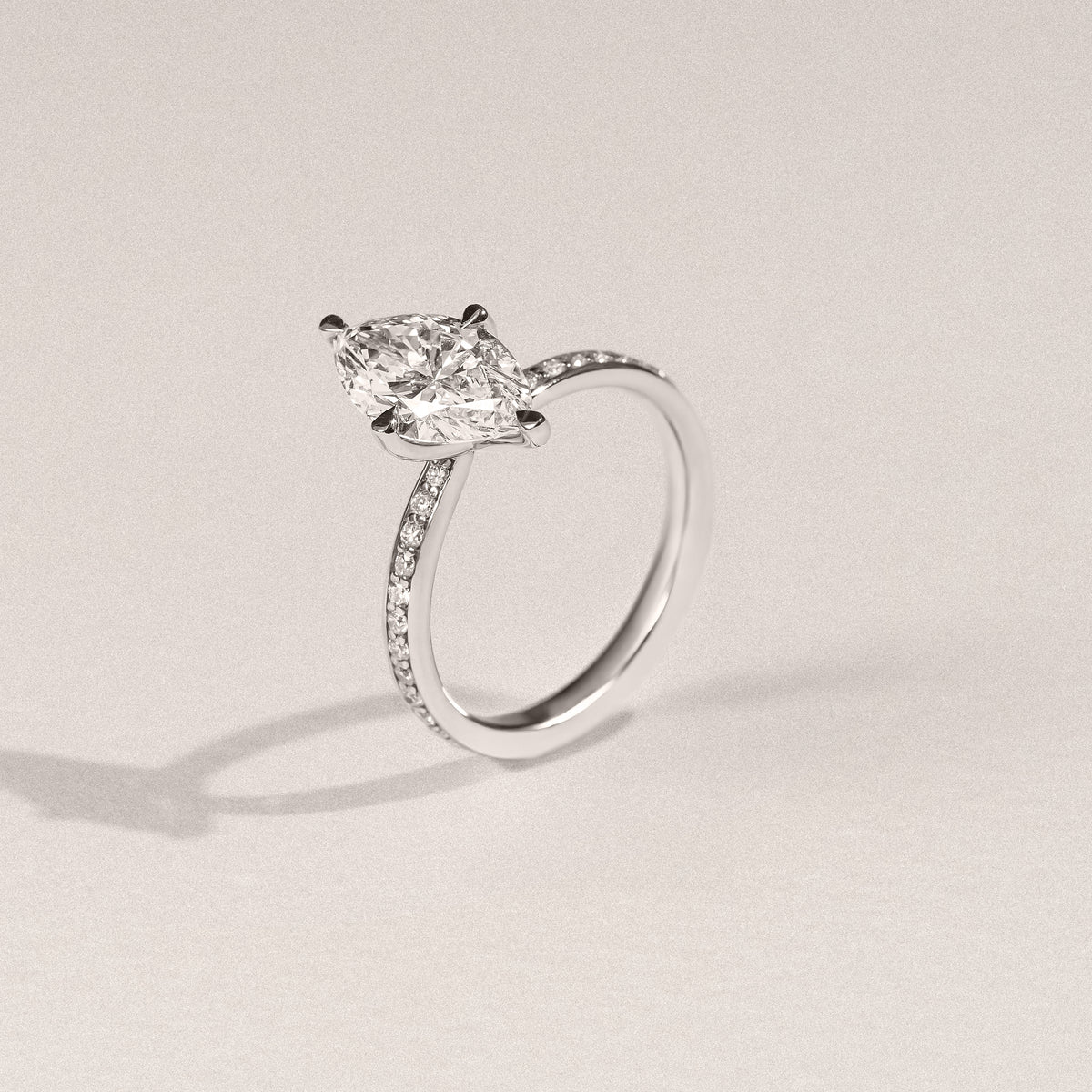 Origin Twist 2.00ct Marquise Cut Lab Diamond Solitaire Engagement Ring with Side Stones in Platinum