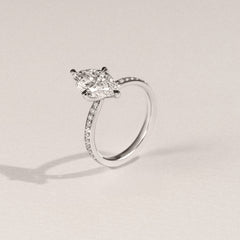 Origin Twist 2.00ct Marquise Cut Lab Diamond Solitaire Engagement Ring with Side Stones in 18K White Gold