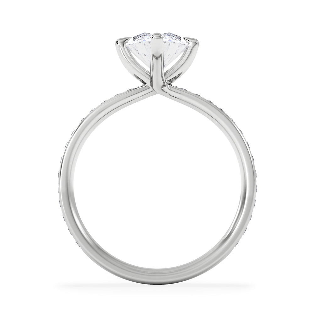 Origin Twist 2.00ct Marquise Cut Lab Diamond Solitaire Engagement Ring with Side Stones in Platinum