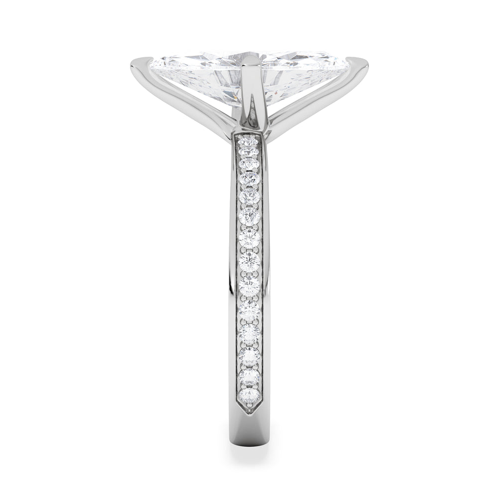 Origin Twist 2.00ct Marquise Cut Lab Diamond Solitaire Engagement Ring with Side Stones in Platinum