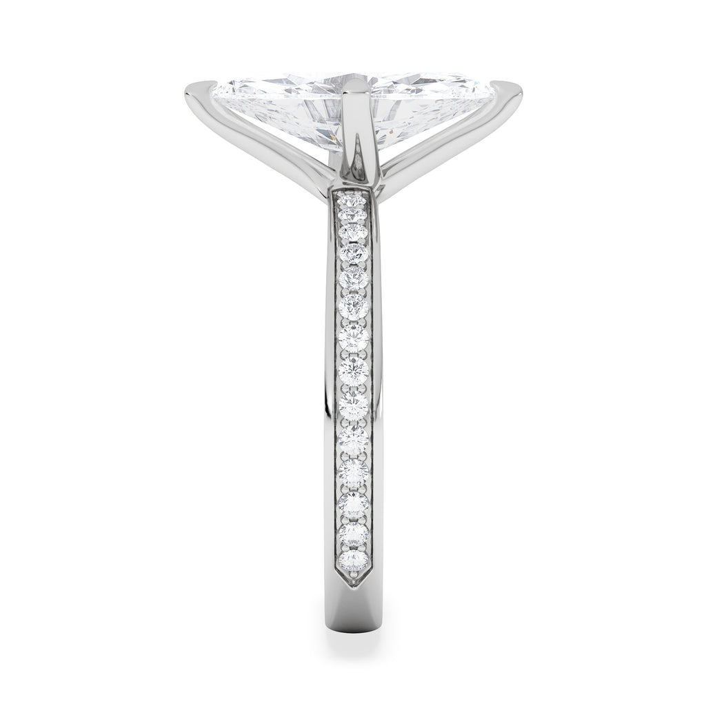 Origin Twist 2.00ct Marquise Cut Lab Diamond Solitaire Engagement Ring with Side Stones in Platinum