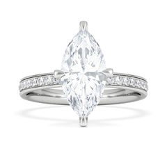 Origin Twist 2.00ct Marquise Cut Lab Diamond Solitaire Engagement Ring with Side Stones in Platinum