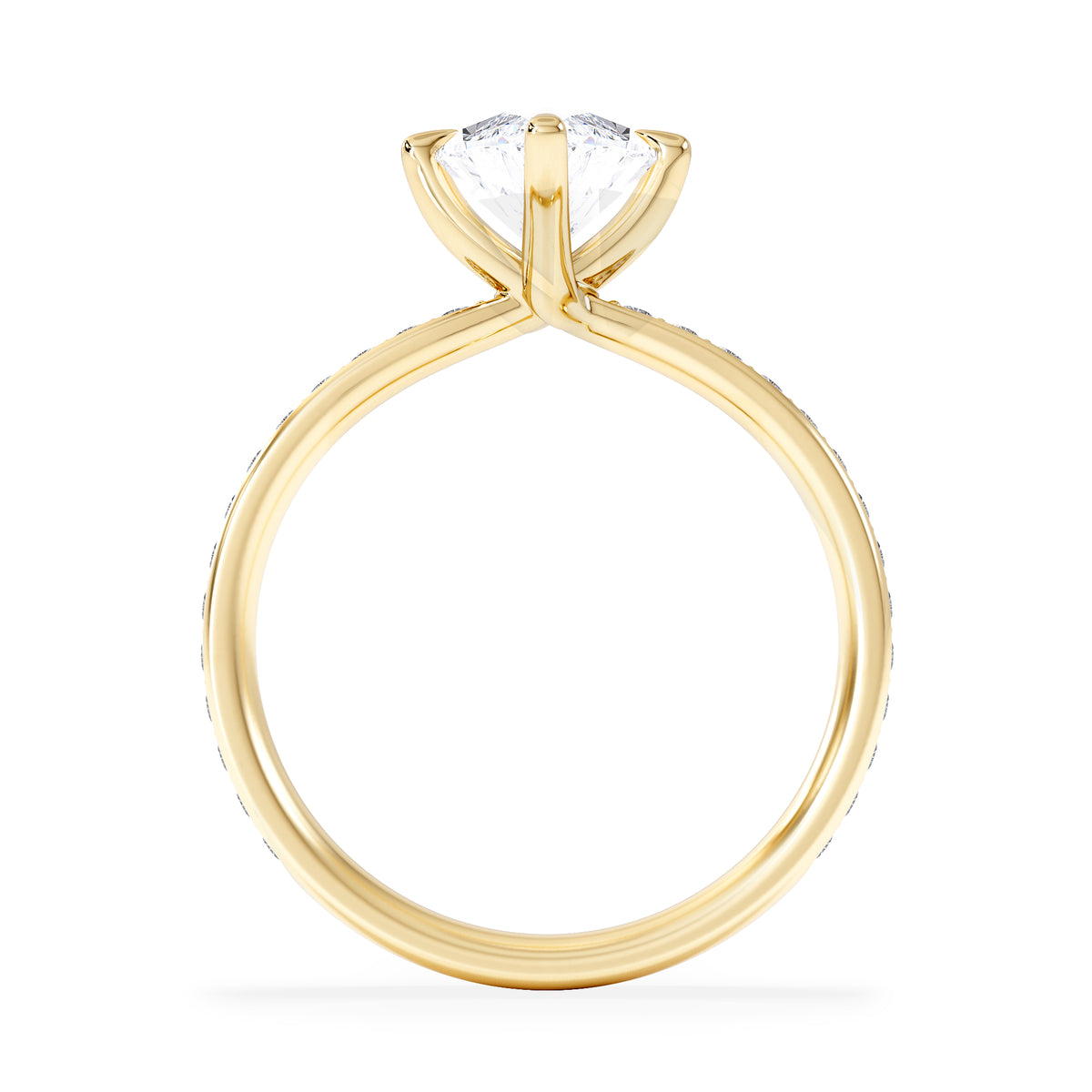 Origin Twist 2.00ct Marquise Cut Lab Diamond Solitaire Engagement Ring with Side Stones in 18K Yellow Gold