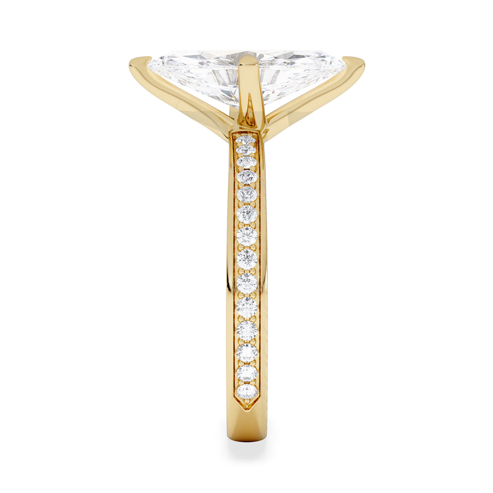 Origin Twist 2.00ct Marquise Cut Lab Diamond Solitaire Engagement Ring with Side Stones in 18K Yellow Gold
