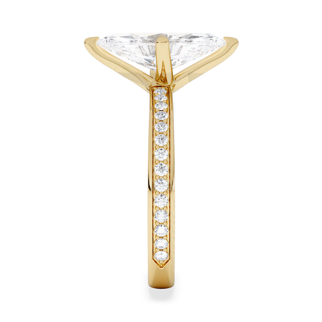 Origin Twist 2.00ct Marquise Cut Lab Diamond Solitaire Engagement Ring with Side Stones in 18K Yellow Gold