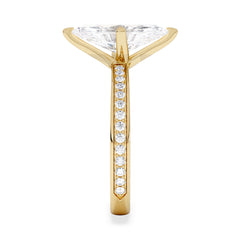 Origin Twist 2.00ct Marquise Cut Lab Diamond Solitaire Engagement Ring with Side Stones in 18K Yellow Gold