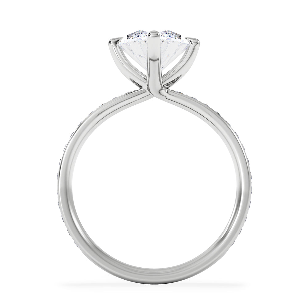 Origin Twist 3.00ct Marquise Cut Lab Diamond Solitaire Engagement Ring with Side Stones in 18K White Gold